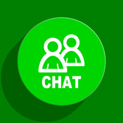 chat green flat icon