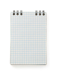 checked notebook  on white