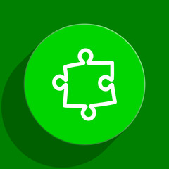 Obraz premium puzzle green flat icon