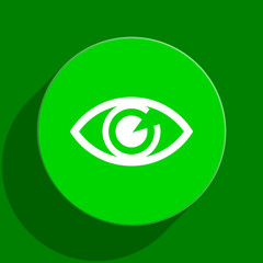 eye green flat icon