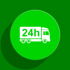 delivery green flat icon