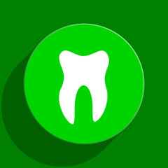 tooth green flat icon