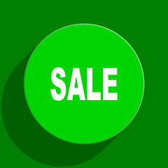 sale green flat icon