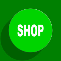 shop green flat icon