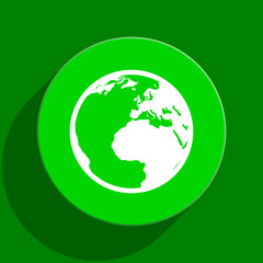 earth green flat icon