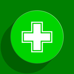 pharmacy green flat icon