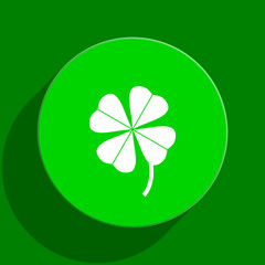 four-leaf clover green flat icon