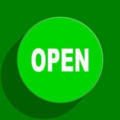 open green flat icon