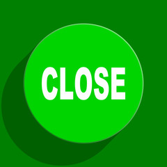 close green flat icon