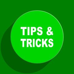tips tricks green flat icon
