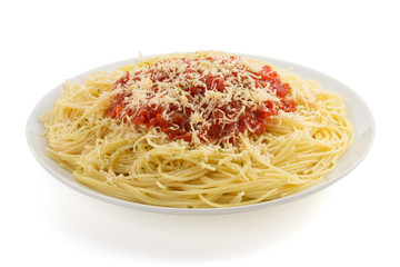 pasta spaghetti macaroni on white