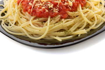 pasta spaghetti macaroni on white