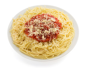 pasta spaghetti macaroni on white