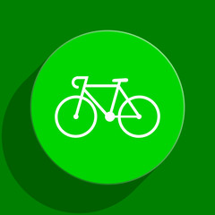 bicycle green flat icon