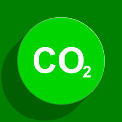 carbon dioxide green flat icon