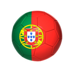 football ball with Portugal flag