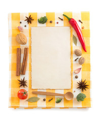 food ingredients and paper