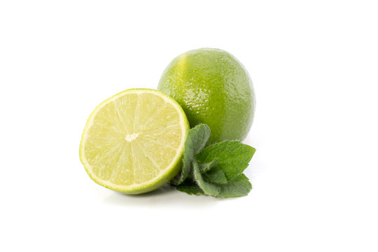 Lime and mint isolated