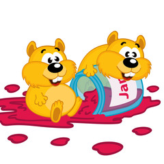 hamster and jam -  vector illustration