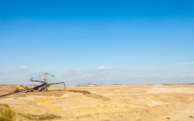 Fototapeta na wymiar Opencast brown coal mine. Open pit.