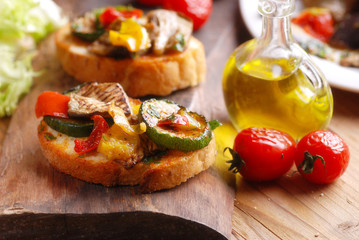 bruschette con verdure grigliate