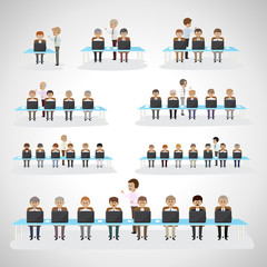 Business Peoples - Isolated On Gray Background