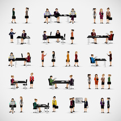 Obraz premium Business Women - Isolated On Gray Background