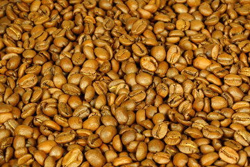 Brown coffee beans for background and texture