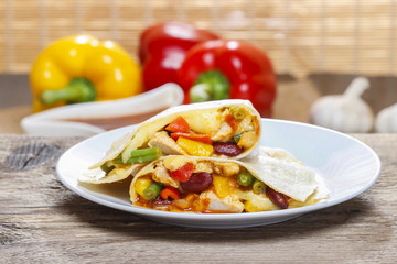 Tortilla on white plate
