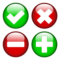 Obraz premium Tick cross minus plus signs
