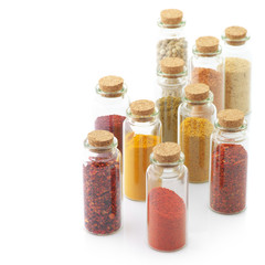 Spices in bottles