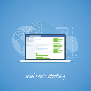 Social media advertising vector illustration for web