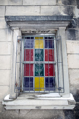 Fototapeta na wymiar vintage window with Stained-glass