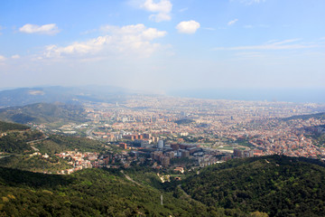 Fototapeta na wymiar View of Barcelona from Tibidabo