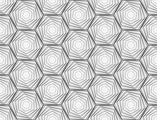 Design seamless monochrome hexagon geometric pattern