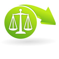 balance justice sur web symbole vert