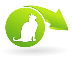 chat sur web symbole vert