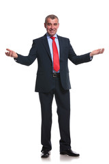 business man welcomes you