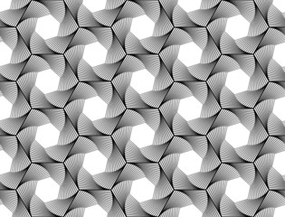 Design seamless monochrome hexagon geometric pattern