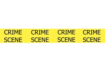 Crime Scene illustration sign on yellow tape