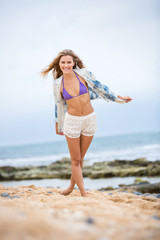 Beautiful young woman outdoors