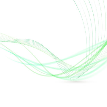 Abstract Green Swoosh Lines Fly Background