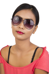 Beautiful woman wearing sunglasses