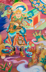 Traditional Chinese mural on temple wall