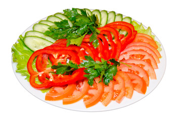 Vegetables on the plate