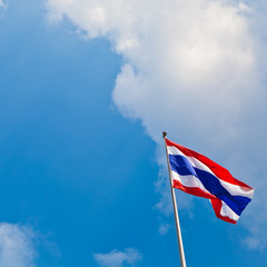 Thai flag on blue sky background
