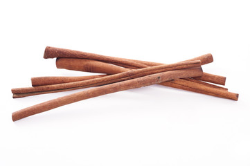 Cinnamon Sticks on white