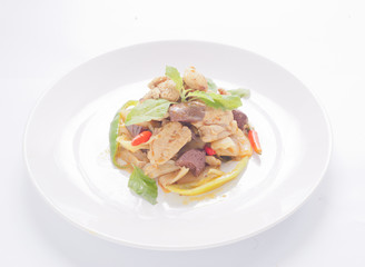 Fried holy basil leave with chicken