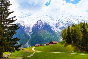 Zelfklevend Fotobehang Picturesque landscape with mountains, Mont Blanc © Sergey Novikov