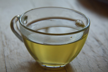 Yellow tea in a cup